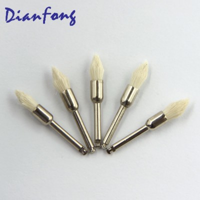 R7g High Quality Hot Sale White Goat Hair Latch Flat Polishing Polisher Prophy Pen Brush Dentist Products Dental Polishing Brush