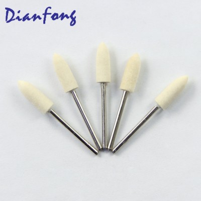 G6 HP Shank Bullet Shaped High Density Dental Laboratory White Felt Polisher