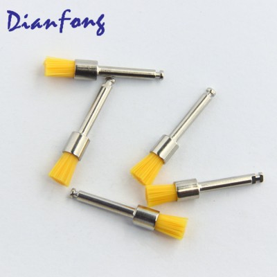 R5cy High Quality Mini Dental Polihsing Brush Dental Prophy Brush Dental Yellow Nylon Brush